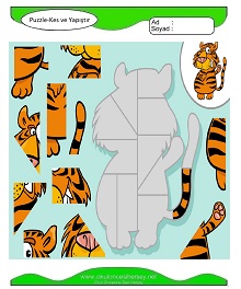 Puzzle Kes Yapıştır Çalışma Sayfaları